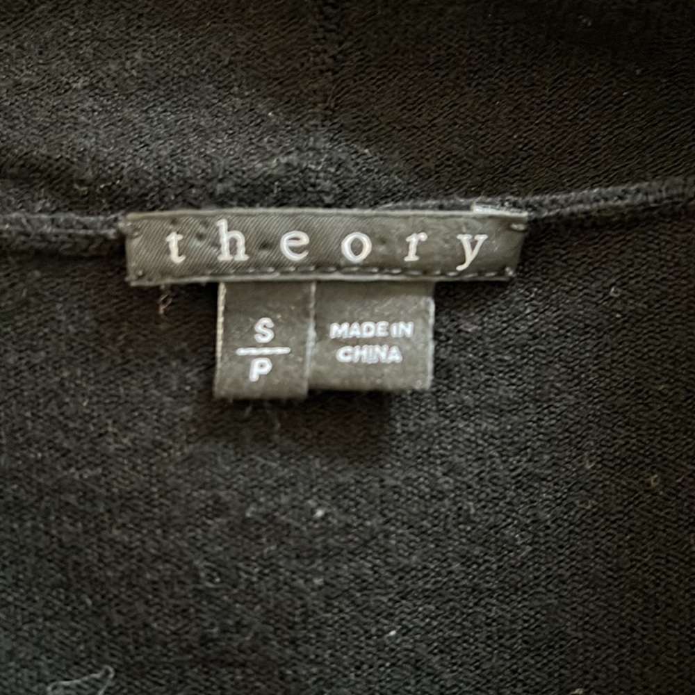 Theory Black Wool Open Drape Cardigan Sweater - Picture 7 of 8
